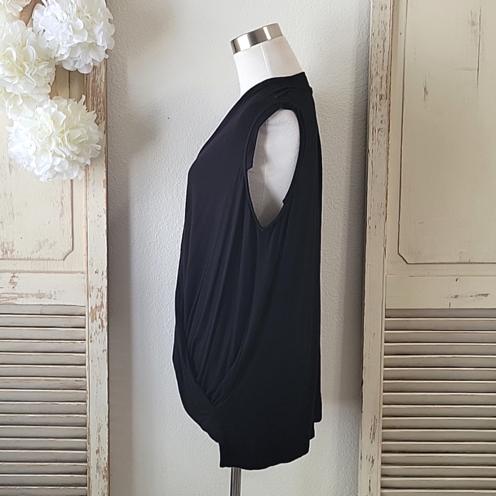 Anthropologie Akemi + Kin black sleeveless drape front blouse women's size small - Picture 8 of 13